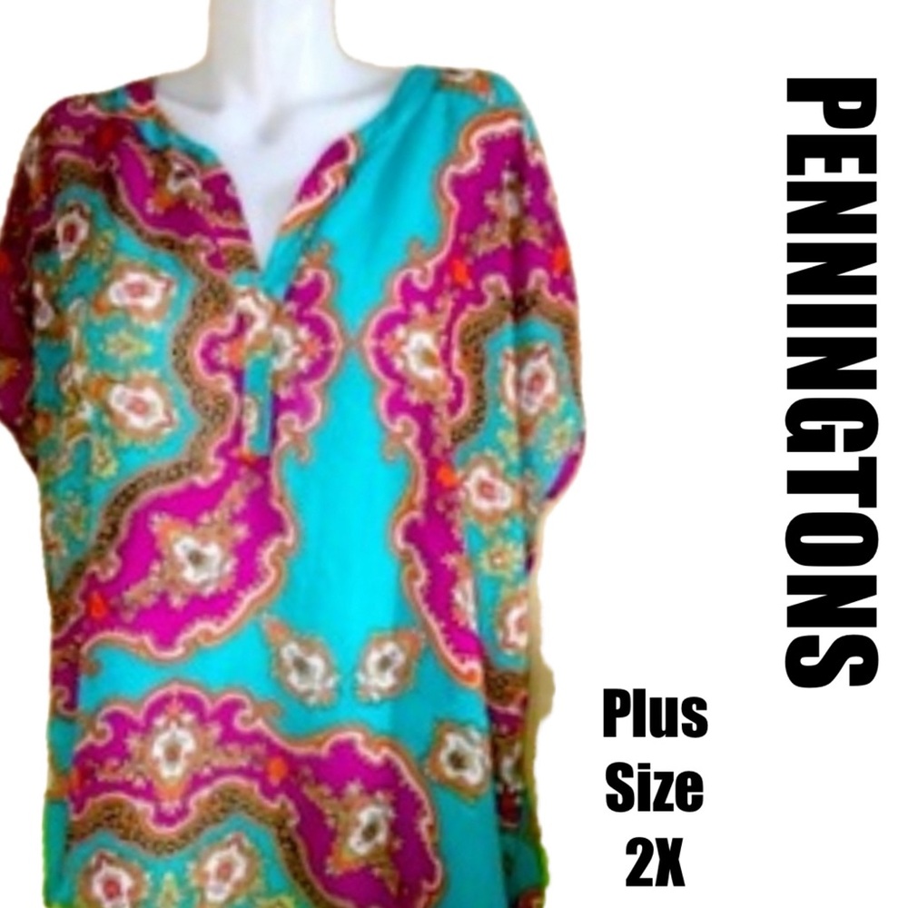 PENNINGTONS PLUS SIZE 2X SHEER BLOUSE